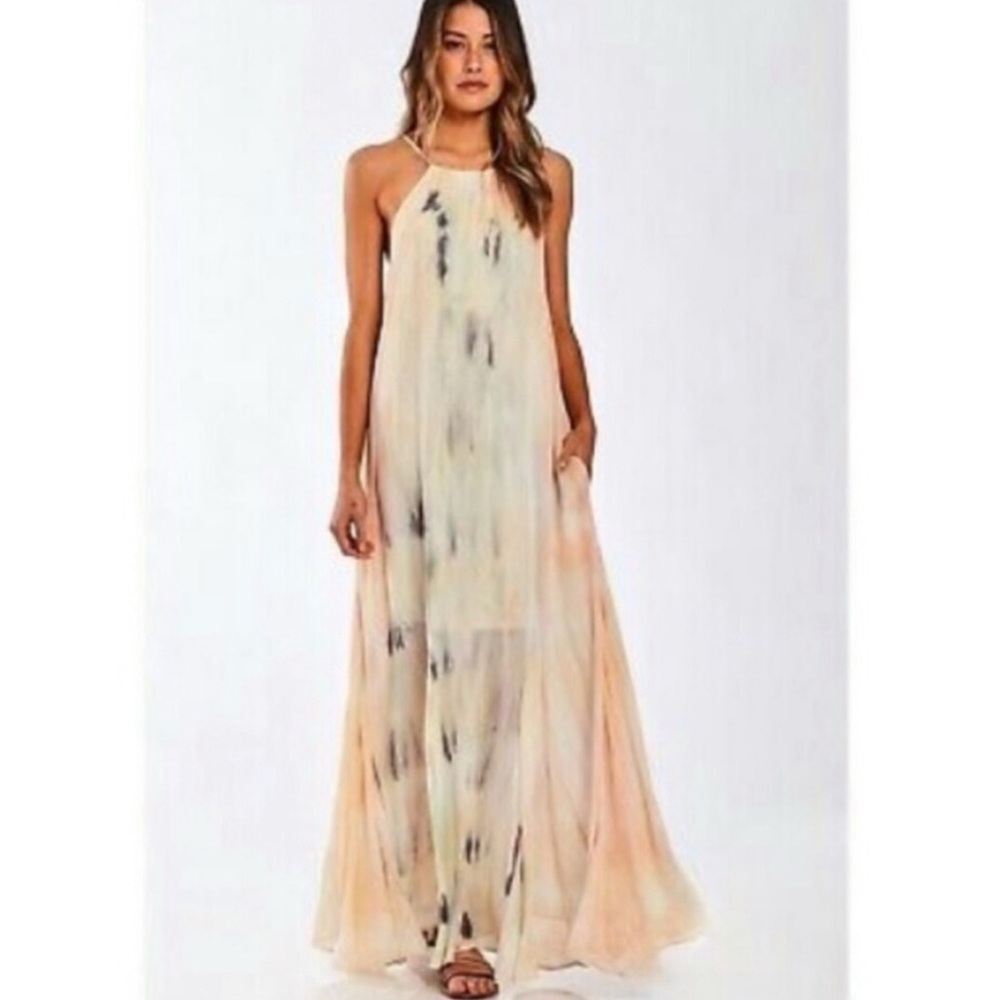 Young Fabulous & Broke Elie Trapeze in Buttercup Picnic Wash Maxi Dress Size S